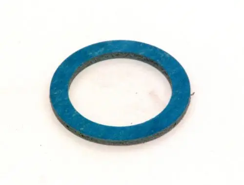 Blaue Dichtung aus komprimiertem Material, kreisförmig mit innem und äußerem Rand, präsentiert von Bosch.